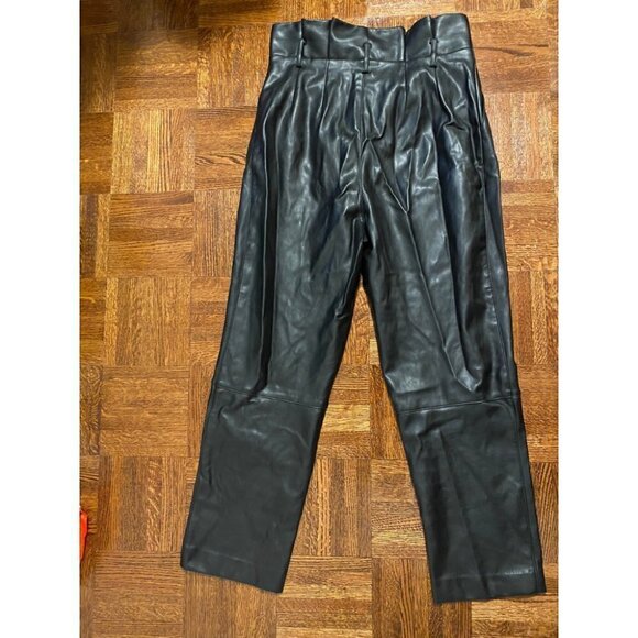 H&M Pant Women's Size 6 Black Belt Loop With Pockets High Waist Breathable - Picture 2 of 4